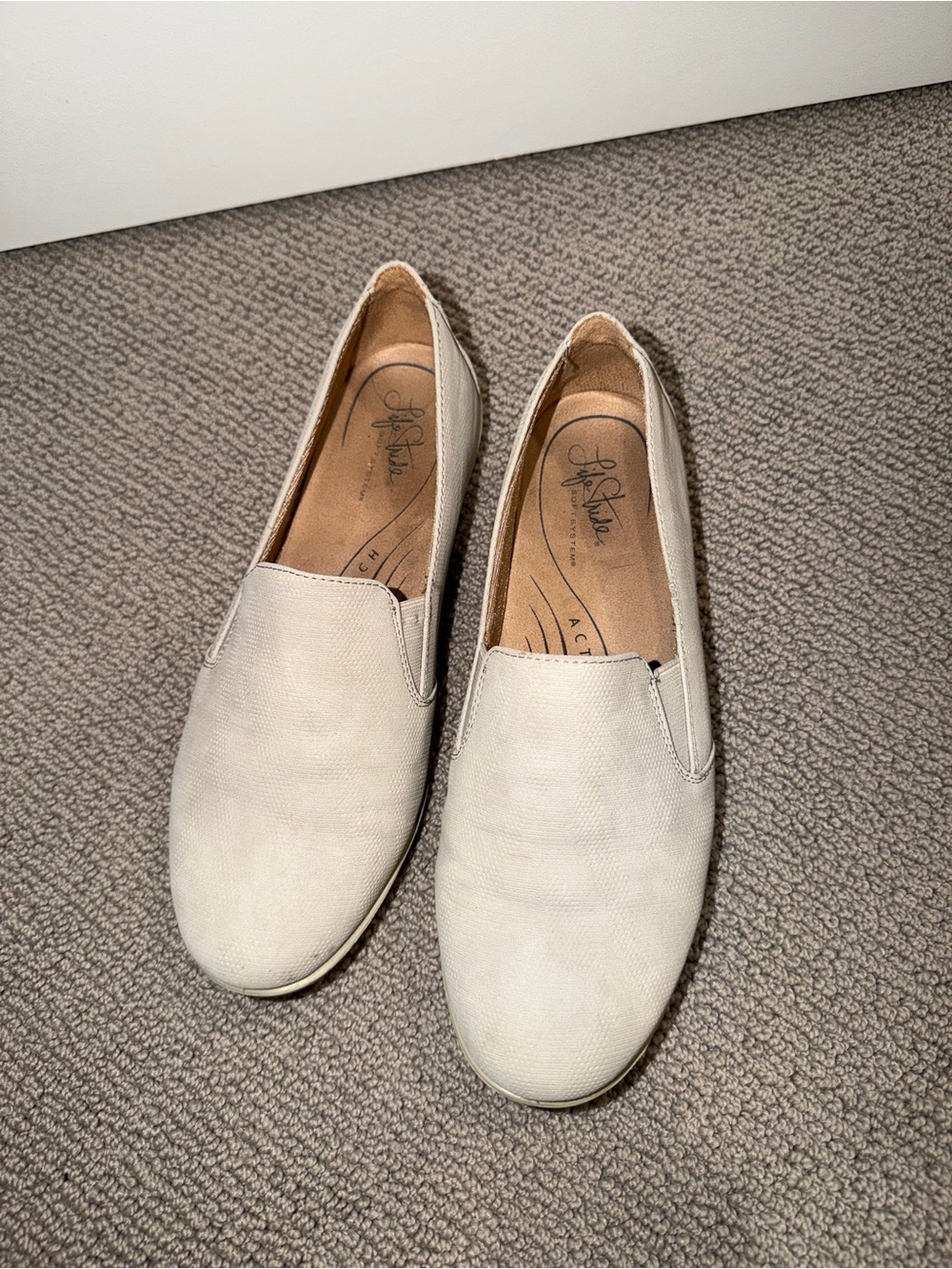 sSlip-On Loafers in Light Beige